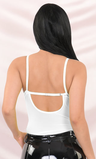 Indie XO Early To Bed Black Sheer Mesh Lace Sleeveless Spaghetti Strap V Neck Lingerie Bodysuit - Inspired by Khloe Kardashian