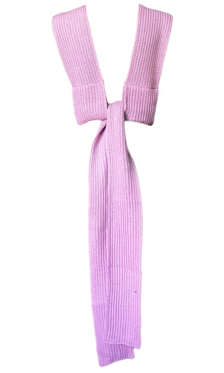 In My Dreams <br><span>Black Multiway Knit Light Purple V Neck Sleeveless Tie Crop Top</span>