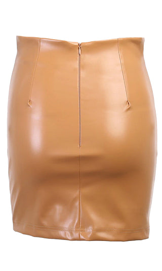 City Woman PU Faux Leather High Waist Bodycon Mini Skirt