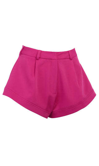 Made You Remember Hot Pink High Waist Pleat Flare Wide Leg Shorts