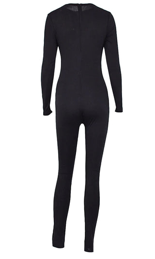 Bottom Line Long Sleeve Round Neck Bodycon Lounge Jumpsuit