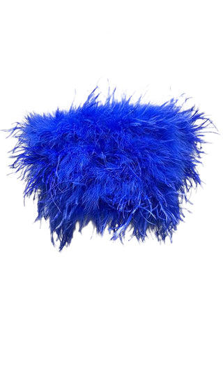 Feather Fantasy <span><br> Ostrich Feather Square Neck Tube Crop Top</span>