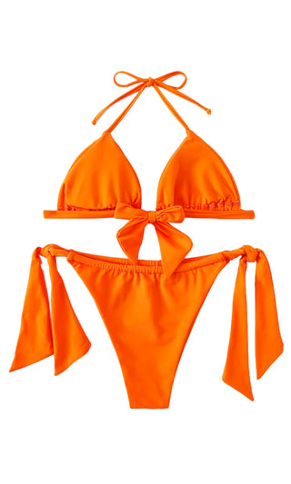 Harbor Lights <br><span>Beige Spaghetti Strap Triangle Halter Top High Cut Thong Bikini Two Piece Swimsuit</span>