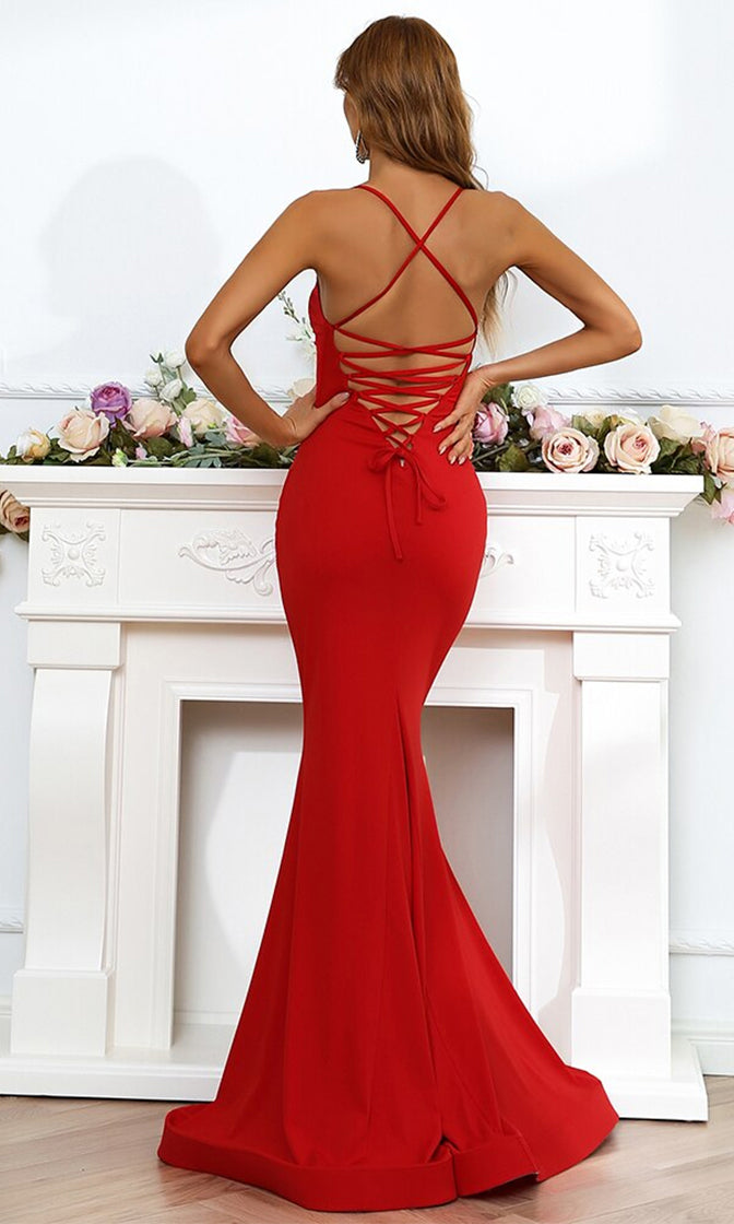 $250 Fame & Partners Women's Red Strapless Sleeveless Dress Gown Size US 10  | eBay