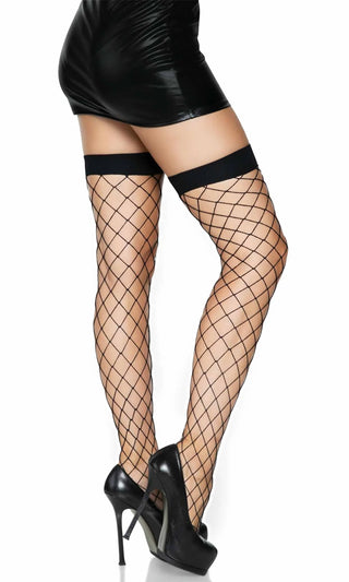 Fishing For Compliments<br><span> Fence Fishnet Mesh Thigh High Stockings Tights Hosiery</span>