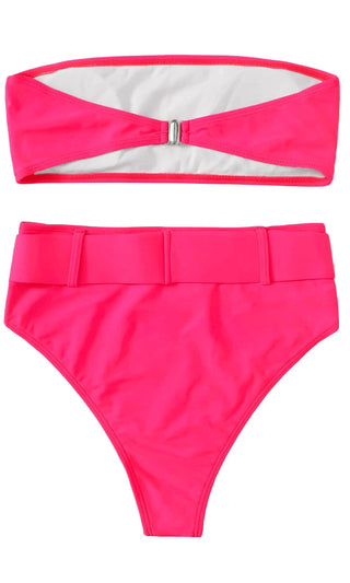 Coconut Water <br><span> Light Brown Strapless Bandeau High Waist Brazilian Two Piece Bikini Swimsuit </span>
