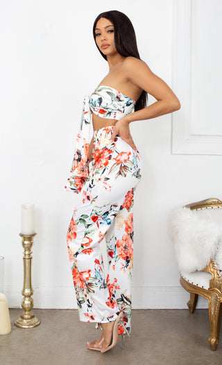 Floral Tropics Front Tie Backless Bra