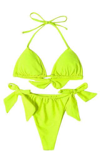 Harbor Lights <br><span>Spaghetti Strap Triangle Halter Top High Cut Thong Bikini Two Piece Swimsuit</span>