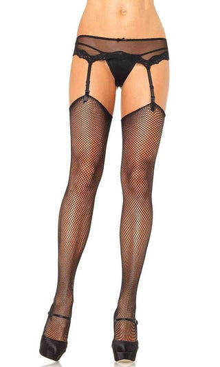 Addicted To Everything<br><span> Black Fishnet Mesh Thigh High Stockings Tights Hosiery</span>