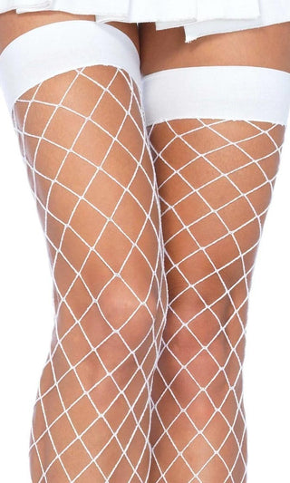 Fishing For Compliments<br><span> Fence Fishnet Mesh Thigh High Stockings Tights Hosiery</span>