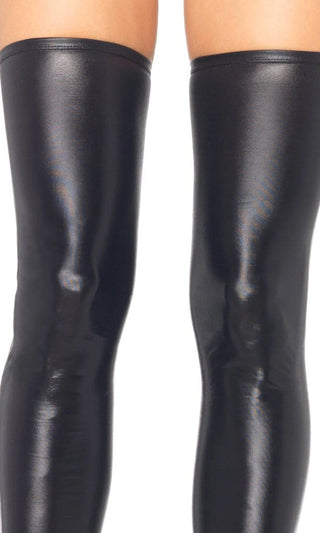Turn Up The Beat <br><span>Wet Look Thigh High Stockings Tights Hosiery</span>