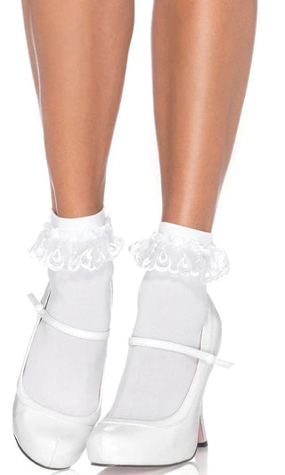 Goody Two Shoes <br><span>Nylon Lace Ruffle Anklets Socks</span>