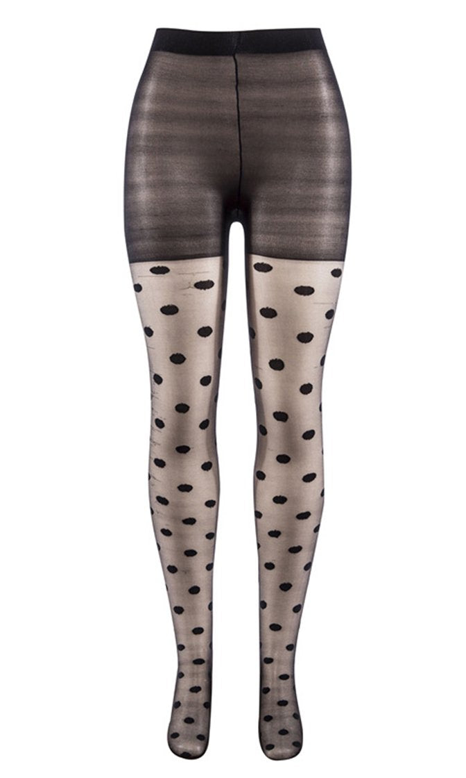 Dotted Line Sheer Black Polka Dot Pattern Stockings Tights - Sold Out ...