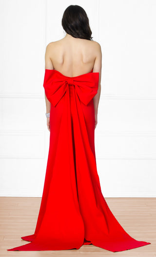 Strapless dress 6987-RED
