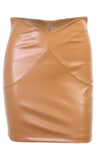 City Woman PU Faux Leather High Waist Bodycon Mini Skirt