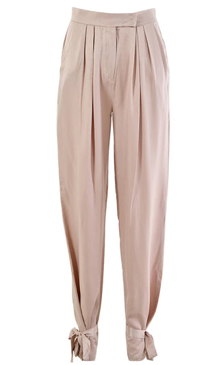 Magic Carpet High Waist Pleated Ankle Tie Loose Trousers Pants