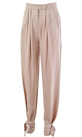 Magic Carpet High Waist Pleated Ankle Tie Loose Trousers Pants