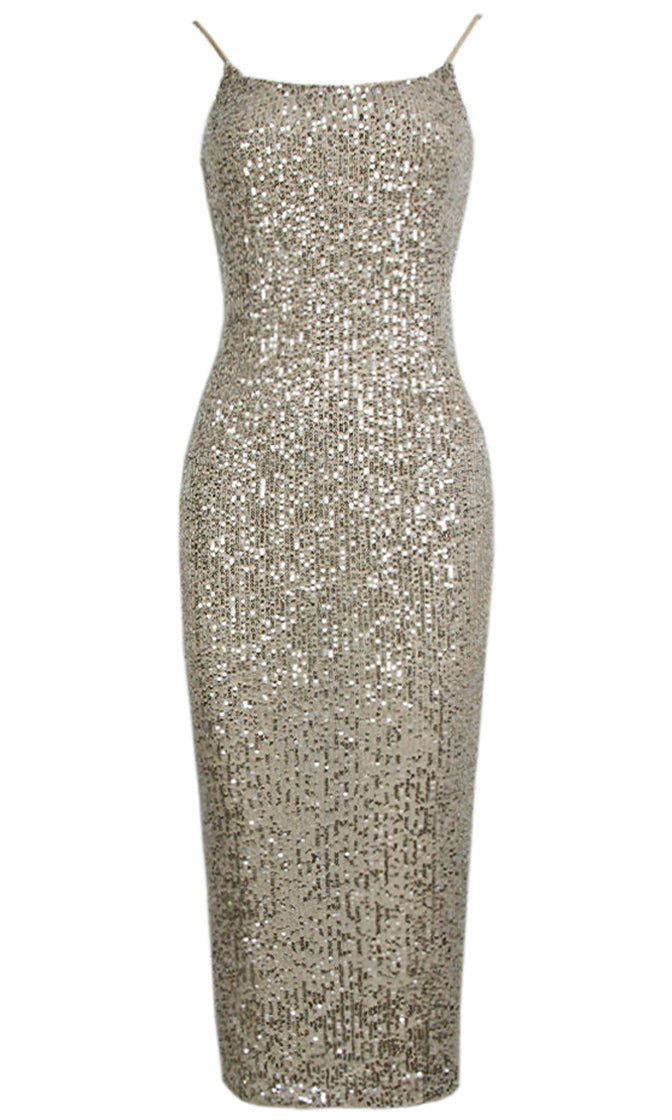 Disco Sequin Midi Dress