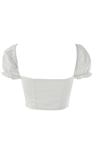 Dare To Be Bad Cap Sleeve Ruffle V Neck Zipper Crop Top Blouse - 4 Colors Available