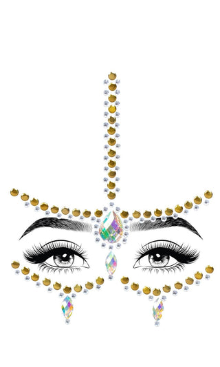 Mystical Moment Multicolor Rhinestone Jewel Adhesive Face and Body Stickers