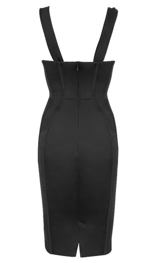 Really Real Black Sleeveless V Neck Bustier Bodycon Bandage Mini Dress