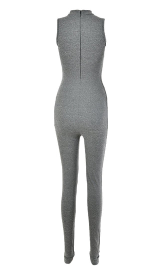 Aim For More Sleeveless Round Neck Skinny Bodycon Jumpsuit - 4 Colors Available