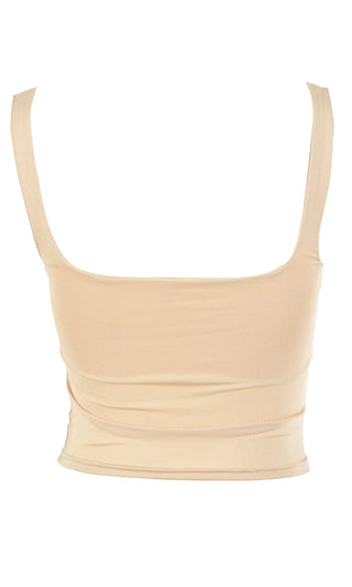 Wait Your Turn Sleeveless Square Neck Ruched Crop Tank Top - 6 Colors Available