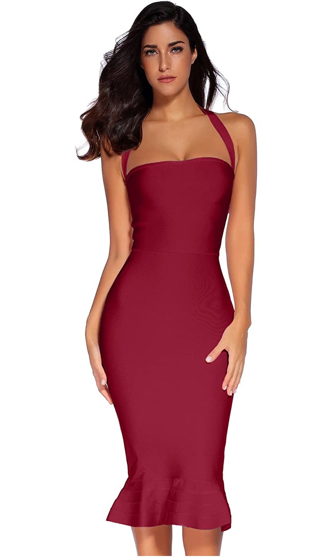 Square Neck Halter Dress