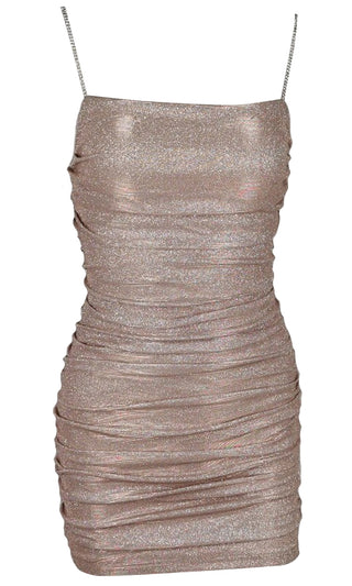 Celebrate In Style Mint Sleeveless Rhinestone Spaghetti Strap Square Neck Sparkle Glitter Ruched Bodycon Mini Dress