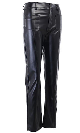 Making The Rules PU Faux Leather High Waist Straight Leg Pants Trousers