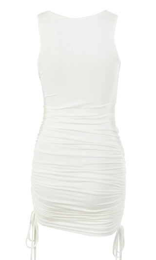 You Don't Know Me Sleeveless Round Neck Side Ruched Bodycon Mini Dress - 9 Colors Available