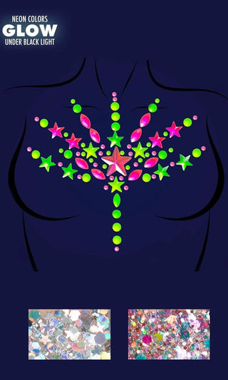 First Encounter <br><span>Neon Green Pink Jewel Body Stickers</span>