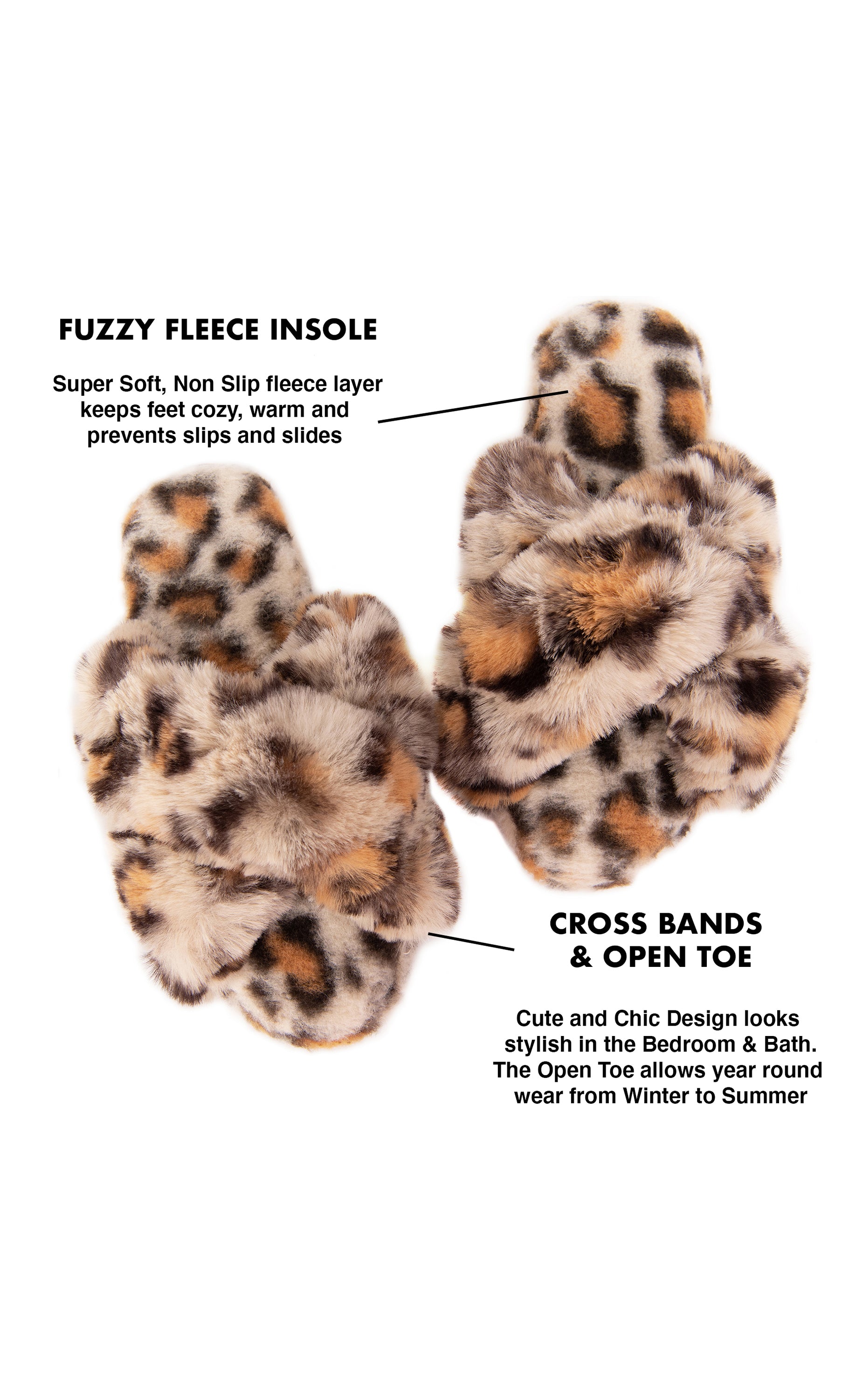 Cheetah best sale fuzzy slides