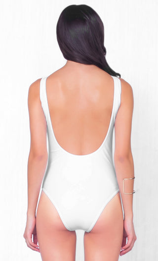 Indie XO Rebel Yell <br><span> White Sleeveless Crisscross Lace Up One Piece Cut Out Swimsuit - Just Ours! </span>